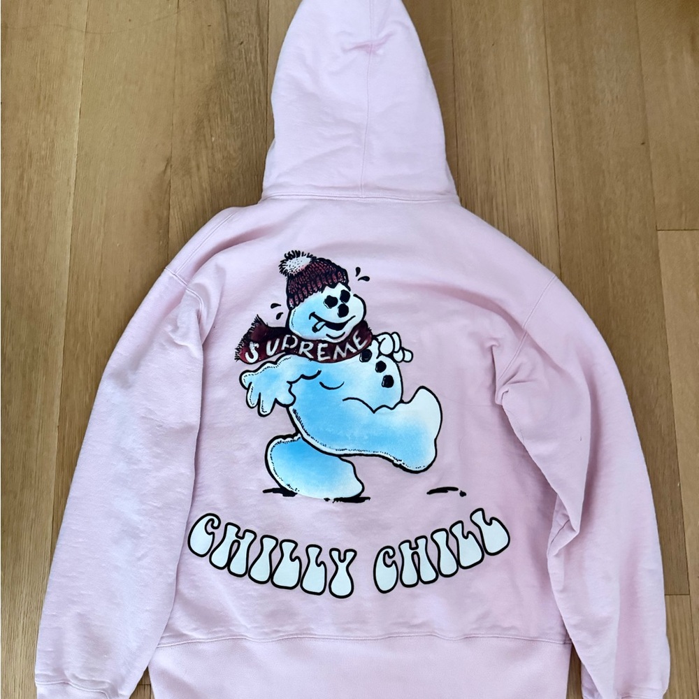 Supreme Pink Snowman Hooded Sweatshirt With StockX Tag Still On